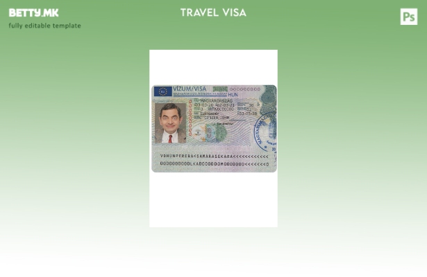 Модерен стил Шаблон за верзија на виза за патување Унгарија